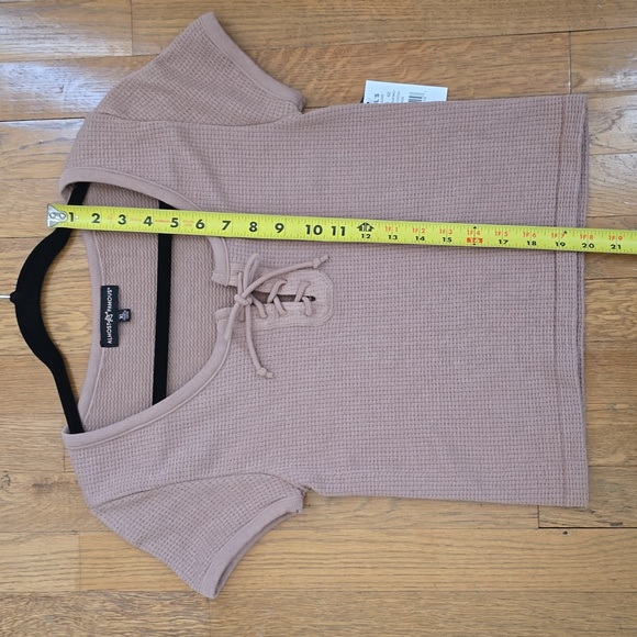 ALMOST FAMOUS BRAND WOMEN'S JUNIOR SIZE BROWN SHORT SLEEVE SUMMER TOP SIZE XL - Picture 7 of 12